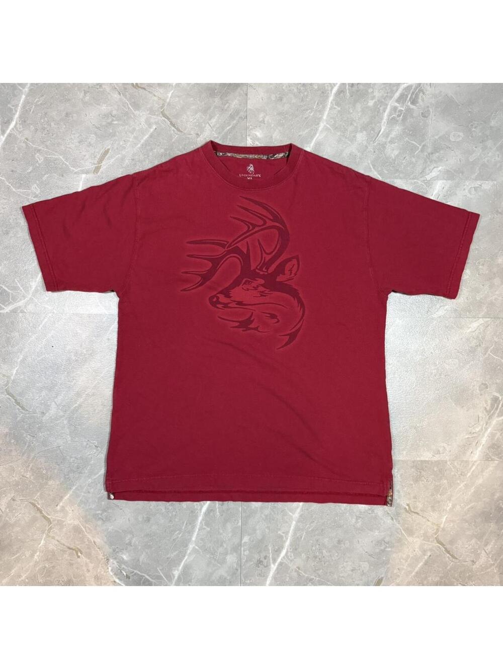 Red legendary whitetail deer graphic tee